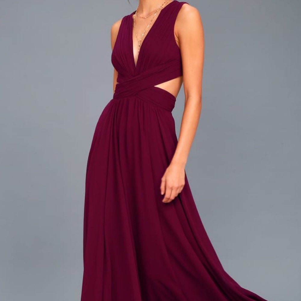 Lulu’s Vivid Imagination Magenta/Plum Cutout Maxi Dress